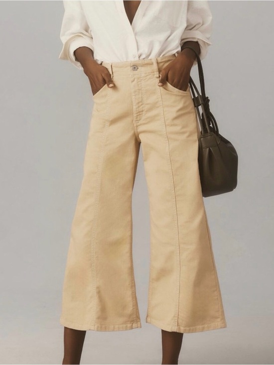Maeve Denim - Maeve The Delaney Crop Clean-Seamed High-Rise Wide-Leg
Jeans